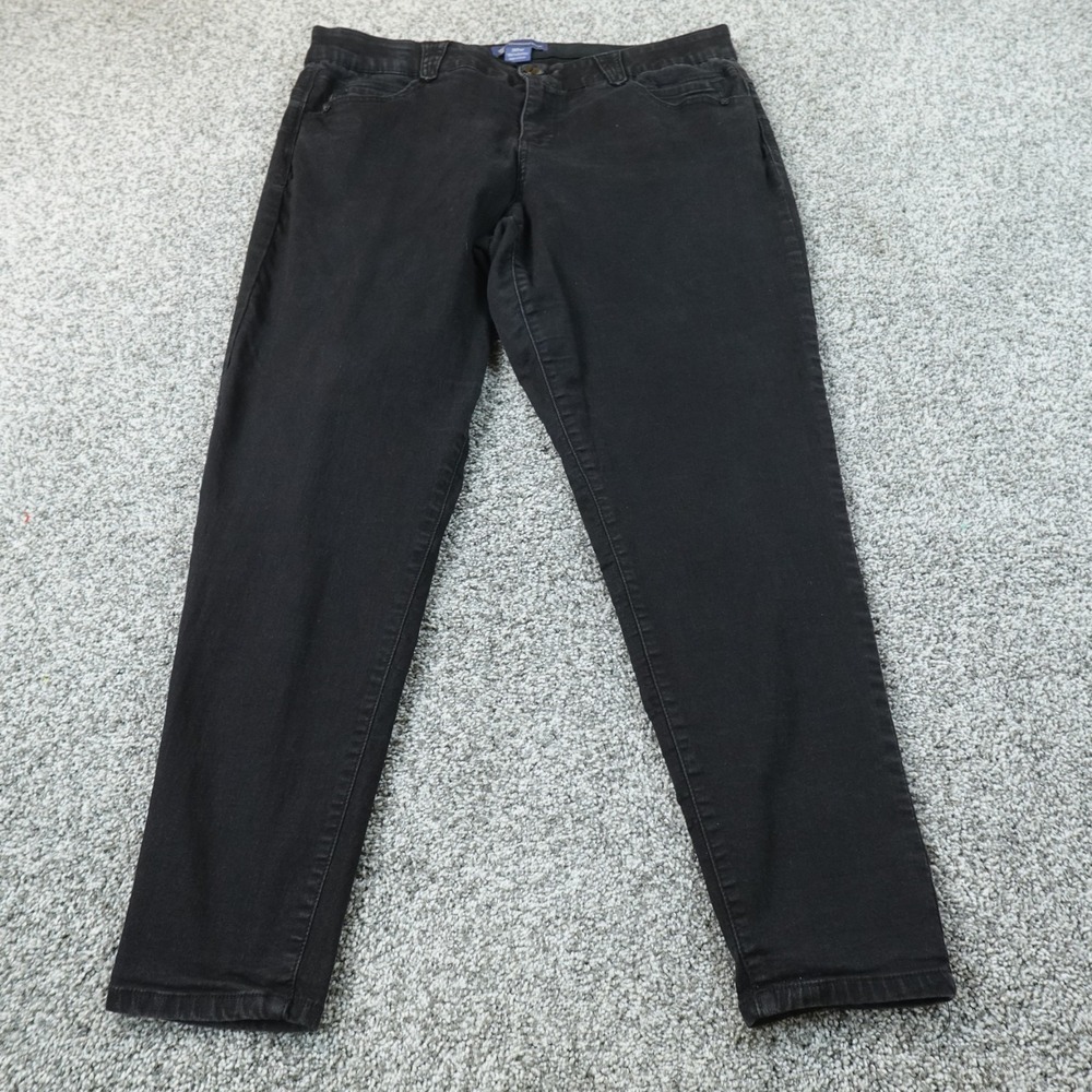 Democracy Jeans Womens 20W Black Denim Pants Ab Solution High Rise Skinny